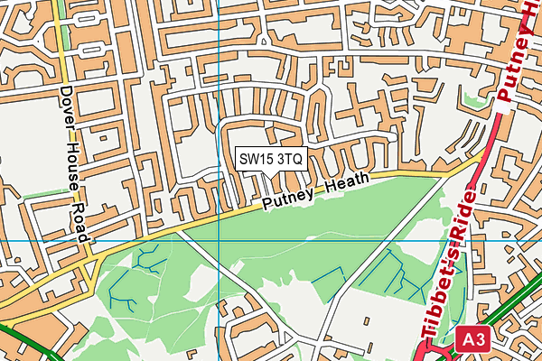 SW15 3TQ map - OS VectorMap District (Ordnance Survey) SW15 3TQ map - OS VectorMap District (Ordnance Survey)