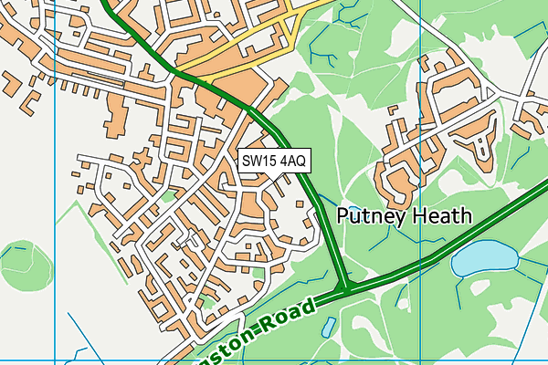 SW15 4AQ map - OS VectorMap District (Ordnance Survey) SW15 4AQ map - OS VectorMap District (Ordnance Survey)