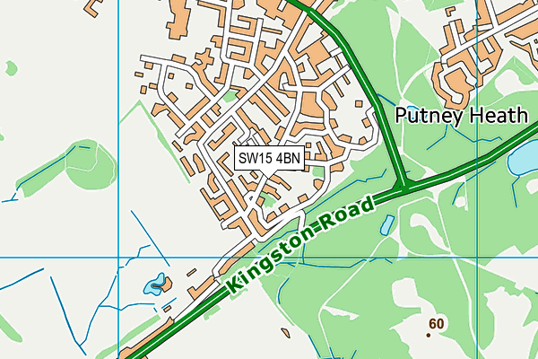 SW15 4BN map - OS VectorMap District (Ordnance Survey) SW15 4BN map - OS VectorMap District (Ordnance Survey)
