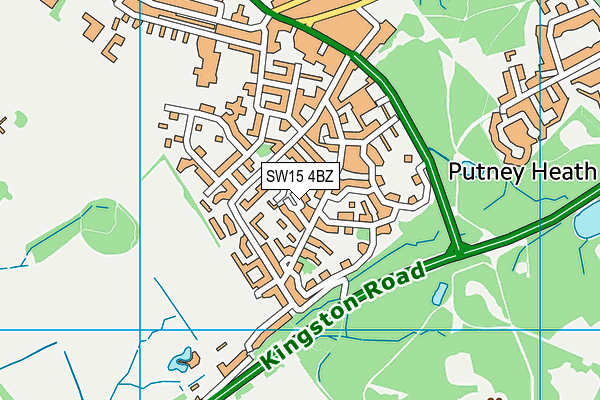 SW15 4BZ map - OS VectorMap District (Ordnance Survey) SW15 4BZ map - OS VectorMap District (Ordnance Survey)