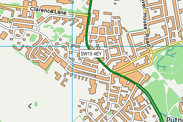 SW15 4EY map - OS VectorMap District (Ordnance Survey) SW15 4EY map - OS VectorMap District (Ordnance Survey)