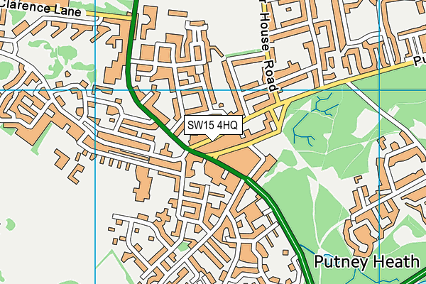 SW15 4HQ map - OS VectorMap District (Ordnance Survey) SW15 4HQ map - OS VectorMap District (Ordnance Survey)
