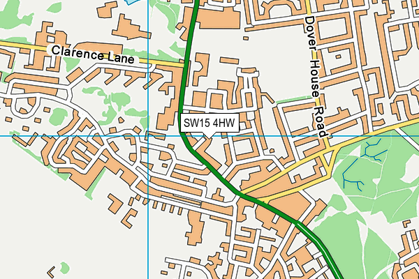 SW15 4HW map - OS VectorMap District (Ordnance Survey) SW15 4HW map - OS VectorMap District (Ordnance Survey)