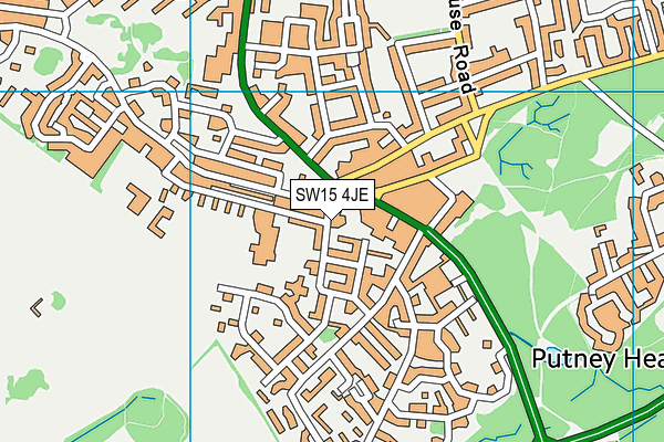 SW15 4JE map - OS VectorMap District (Ordnance Survey) SW15 4JE map - OS VectorMap District (Ordnance Survey)