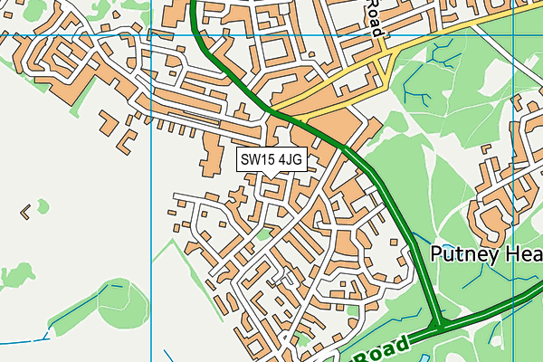 SW15 4JG map - OS VectorMap District (Ordnance Survey) SW15 4JG map - OS VectorMap District (Ordnance Survey)