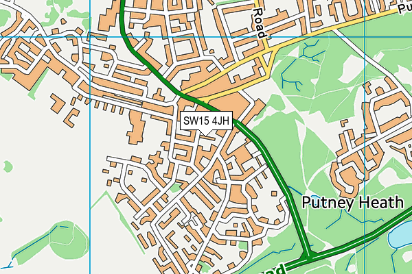 SW15 4JH map - OS VectorMap District (Ordnance Survey) SW15 4JH map - OS VectorMap District (Ordnance Survey)