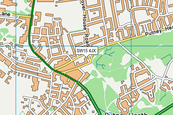 SW15 4JX map - OS VectorMap District (Ordnance Survey)