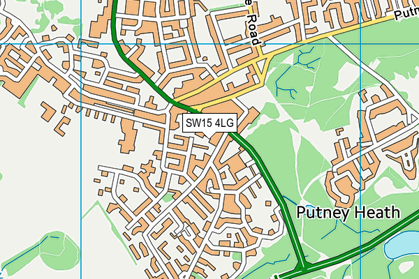 SW15 4LG map - OS VectorMap District (Ordnance Survey) SW15 4LG map - OS VectorMap District (Ordnance Survey)