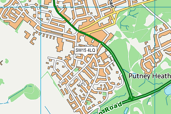 SW15 4LQ map - OS VectorMap District (Ordnance Survey) SW15 4LQ map - OS VectorMap District (Ordnance Survey)