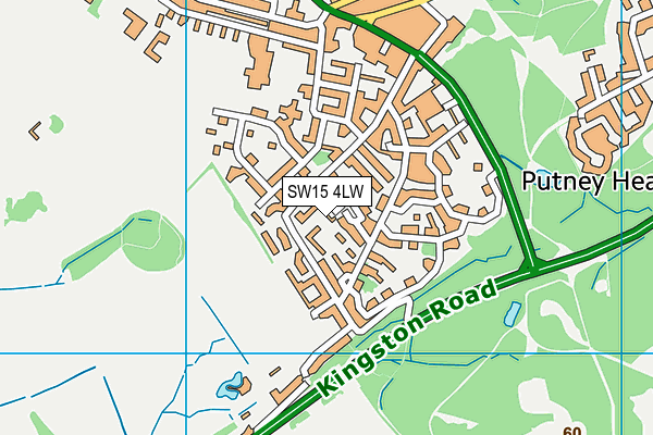 SW15 4LW map - OS VectorMap District (Ordnance Survey) SW15 4LW map - OS VectorMap District (Ordnance Survey)