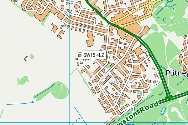 SW15 4LZ map - OS VectorMap District (Ordnance Survey) SW15 4LZ map - OS VectorMap District (Ordnance Survey)