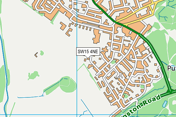 SW15 4NE map - OS VectorMap District (Ordnance Survey) SW15 4NE map - OS VectorMap District (Ordnance Survey)