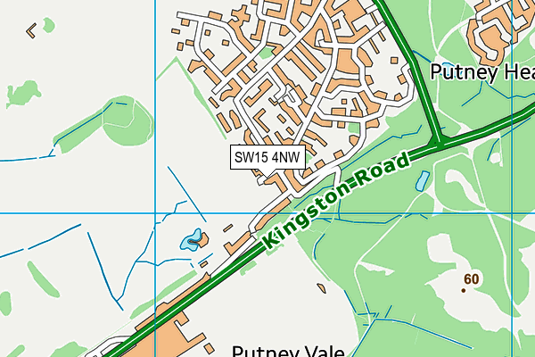 SW15 4NW map - OS VectorMap District (Ordnance Survey)
