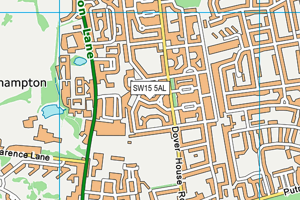 SW15 5AL map - OS VectorMap District (Ordnance Survey) SW15 5AL map - OS VectorMap District (Ordnance Survey)