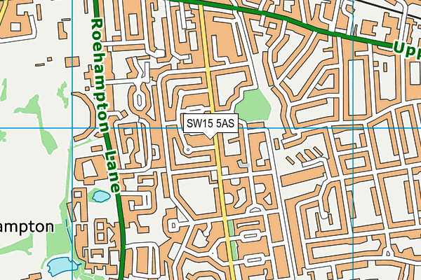 SW15 5AS map - OS VectorMap District (Ordnance Survey) SW15 5AS map - OS VectorMap District (Ordnance Survey)