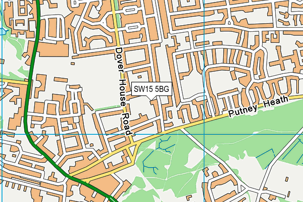 SW15 5BG map - OS VectorMap District (Ordnance Survey) SW15 5BG map - OS VectorMap District (Ordnance Survey)
