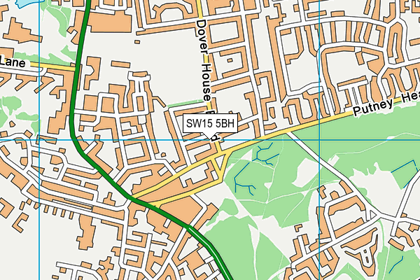 SW15 5BH map - OS VectorMap District (Ordnance Survey) SW15 5BH map - OS VectorMap District (Ordnance Survey)