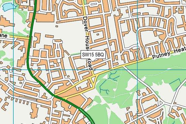 SW15 5BQ map - OS VectorMap District (Ordnance Survey) SW15 5BQ map - OS VectorMap District (Ordnance Survey)