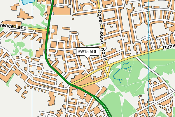 SW15 5DL map - OS VectorMap District (Ordnance Survey) SW15 5DL map - OS VectorMap District (Ordnance Survey)