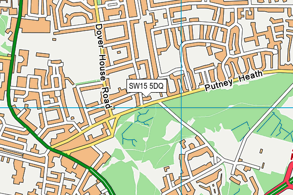 SW15 5DQ map - OS VectorMap District (Ordnance Survey) SW15 5DQ map - OS VectorMap District (Ordnance Survey)