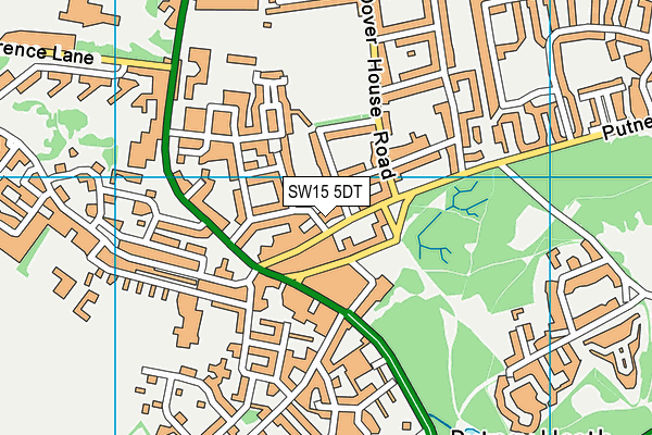 SW15 5DT map - OS VectorMap District (Ordnance Survey) SW15 5DT map - OS VectorMap District (Ordnance Survey)