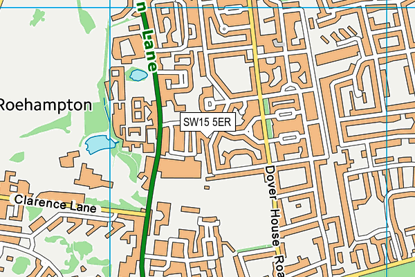 SW15 5ER map - OS VectorMap District (Ordnance Survey) SW15 5ER map - OS VectorMap District (Ordnance Survey)