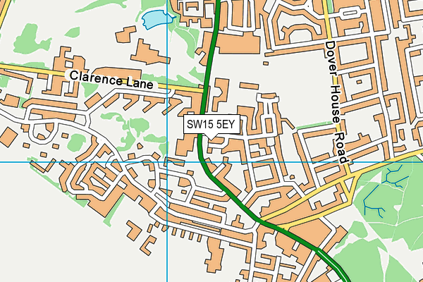 SW15 5EY map - OS VectorMap District (Ordnance Survey) SW15 5EY map - OS VectorMap District (Ordnance Survey)