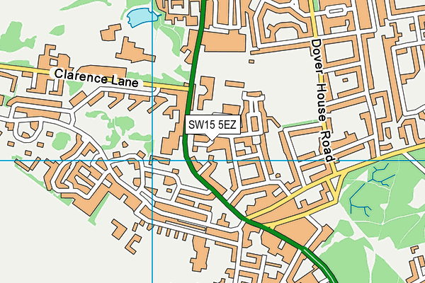 SW15 5EZ map - OS VectorMap District (Ordnance Survey) SW15 5EZ map - OS VectorMap District (Ordnance Survey)