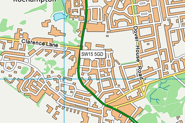 SW15 5GD map - OS VectorMap District (Ordnance Survey) SW15 5GD map - OS VectorMap District (Ordnance Survey)