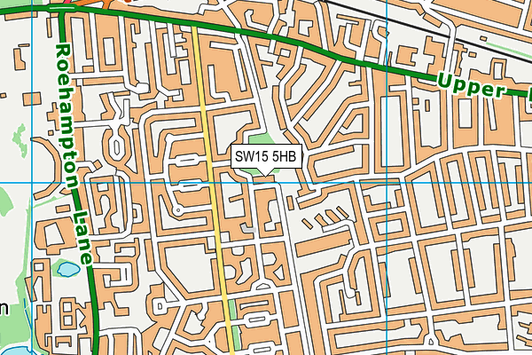 SW15 5HB map - OS VectorMap District (Ordnance Survey) SW15 5HB map - OS VectorMap District (Ordnance Survey)