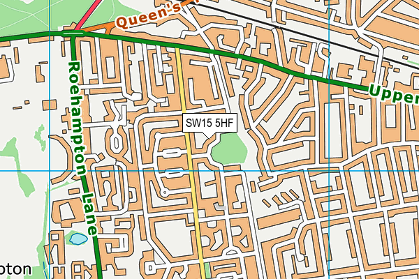 SW15 5HF map - OS VectorMap District (Ordnance Survey) SW15 5HF map - OS VectorMap District (Ordnance Survey)