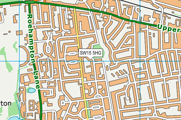 SW15 5HG map - OS VectorMap District (Ordnance Survey) SW15 5HG map - OS VectorMap District (Ordnance Survey)