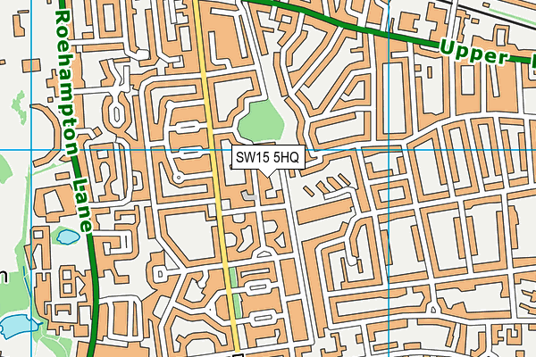 SW15 5HQ map - OS VectorMap District (Ordnance Survey) SW15 5HQ map - OS VectorMap District (Ordnance Survey)