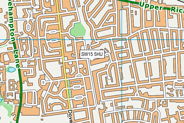 SW15 5HU map - OS VectorMap District (Ordnance Survey) SW15 5HU map - OS VectorMap District (Ordnance Survey)