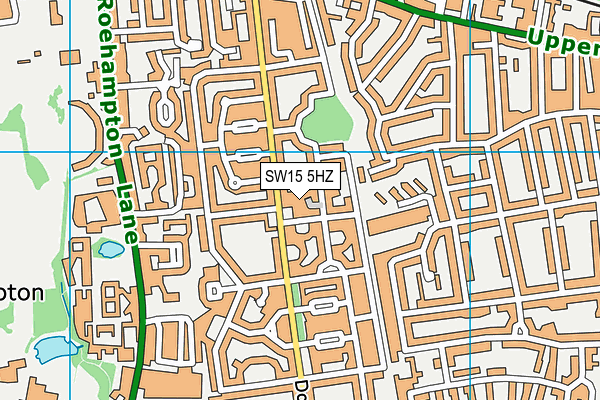 SW15 5HZ map - OS VectorMap District (Ordnance Survey) SW15 5HZ map - OS VectorMap District (Ordnance Survey)
