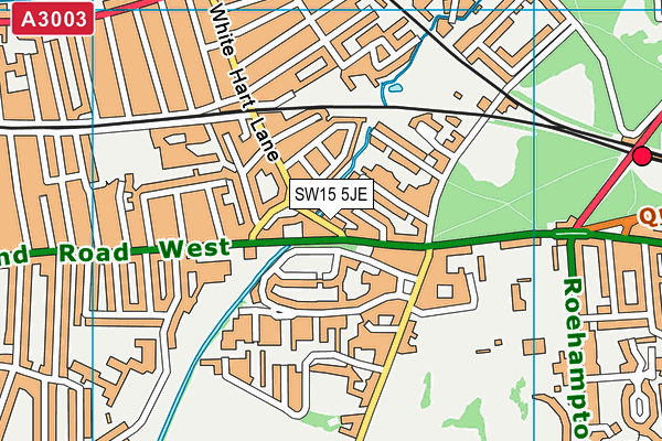 SW15 5JE map - OS VectorMap District (Ordnance Survey) SW15 5JE map - OS VectorMap District (Ordnance Survey)