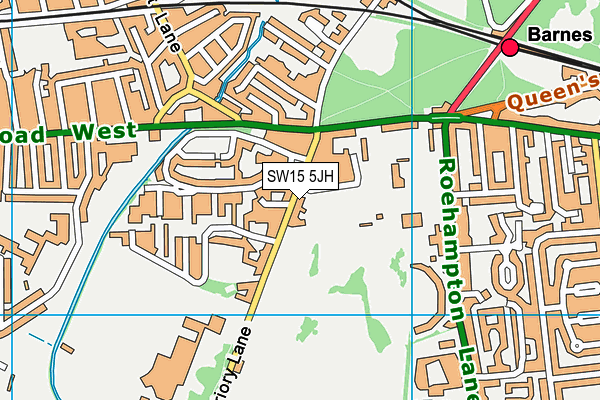 SW15 5JH map - OS VectorMap District (Ordnance Survey) SW15 5JH map - OS VectorMap District (Ordnance Survey)