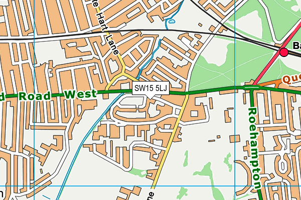 SW15 5LJ map - OS VectorMap District (Ordnance Survey) SW15 5LJ map - OS VectorMap District (Ordnance Survey)