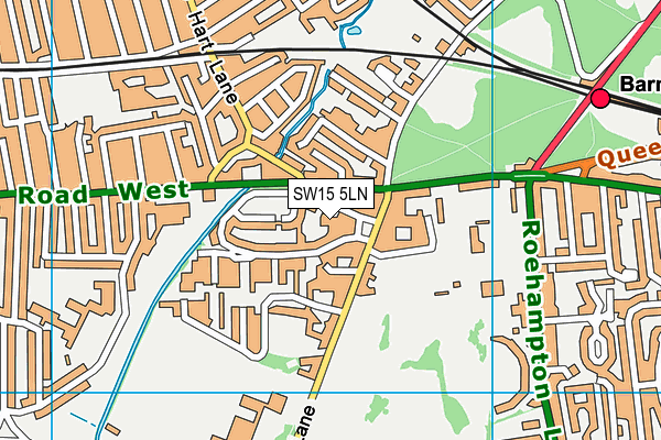 SW15 5LN map - OS VectorMap District (Ordnance Survey) SW15 5LN map - OS VectorMap District (Ordnance Survey)