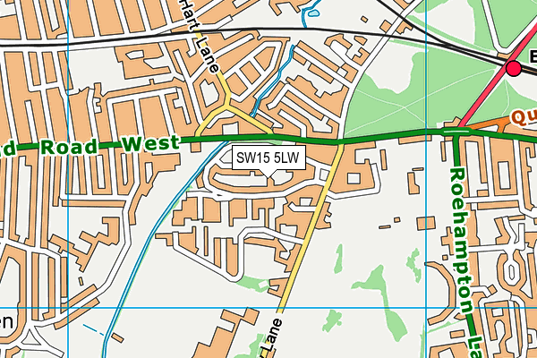 SW15 5LW map - OS VectorMap District (Ordnance Survey) SW15 5LW map - OS VectorMap District (Ordnance Survey)