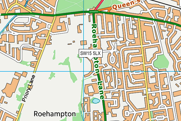SW15 5LX map - OS VectorMap District (Ordnance Survey) SW15 5LX map - OS VectorMap District (Ordnance Survey)