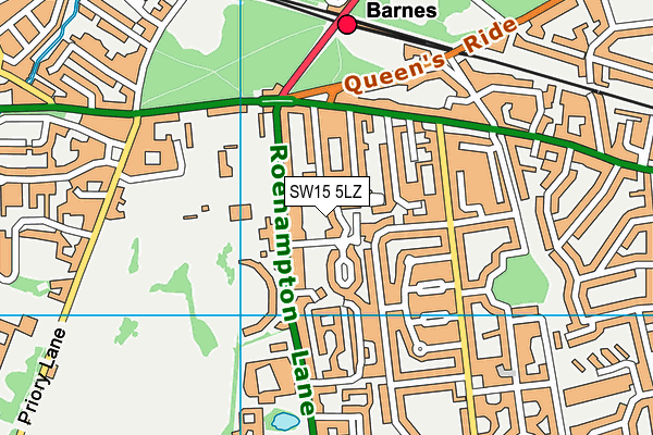 SW15 5LZ map - OS VectorMap District (Ordnance Survey) SW15 5LZ map - OS VectorMap District (Ordnance Survey)
