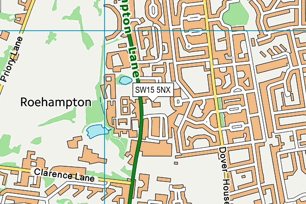 SW15 5NX map - OS VectorMap District (Ordnance Survey) SW15 5NX map - OS VectorMap District (Ordnance Survey)