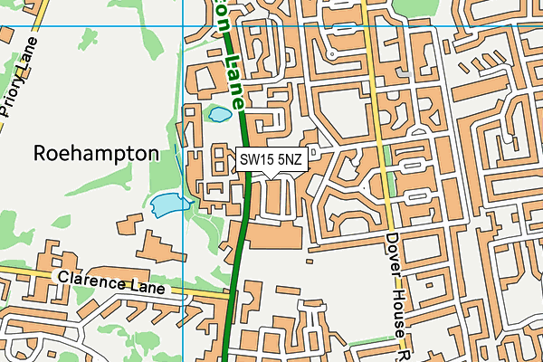 SW15 5NZ map - OS VectorMap District (Ordnance Survey) SW15 5NZ map - OS VectorMap District (Ordnance Survey)