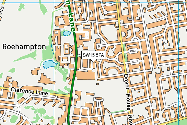 SW15 5PA map - OS VectorMap District (Ordnance Survey) SW15 5PA map - OS VectorMap District (Ordnance Survey)