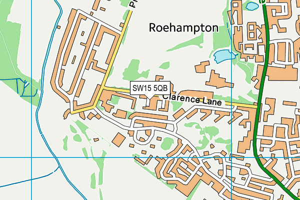 SW15 5QB map - OS VectorMap District (Ordnance Survey) SW15 5QB map - OS VectorMap District (Ordnance Survey)