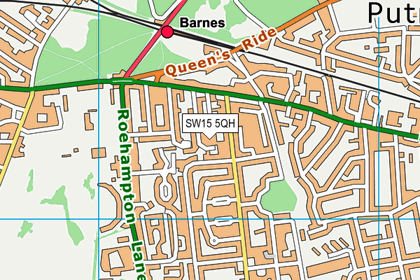 SW15 5QH map - OS VectorMap District (Ordnance Survey)