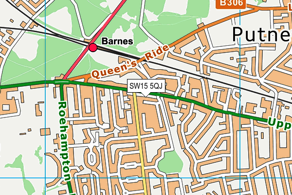 SW15 5QJ map - OS VectorMap District (Ordnance Survey) SW15 5QJ map - OS VectorMap District (Ordnance Survey)