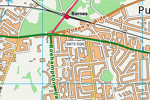 SW15 5QN map - OS VectorMap District (Ordnance Survey) SW15 5QN map - OS VectorMap District (Ordnance Survey)