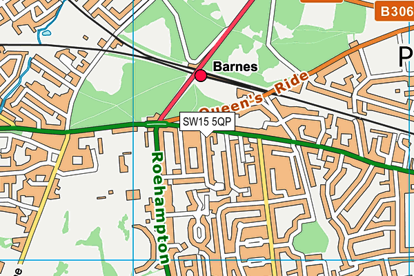 SW15 5QP map - OS VectorMap District (Ordnance Survey) SW15 5QP map - OS VectorMap District (Ordnance Survey)